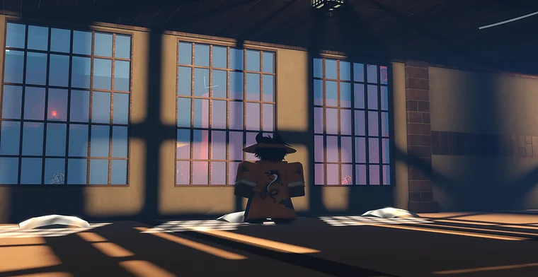 A warrior standing in a sunlit interior in Vital