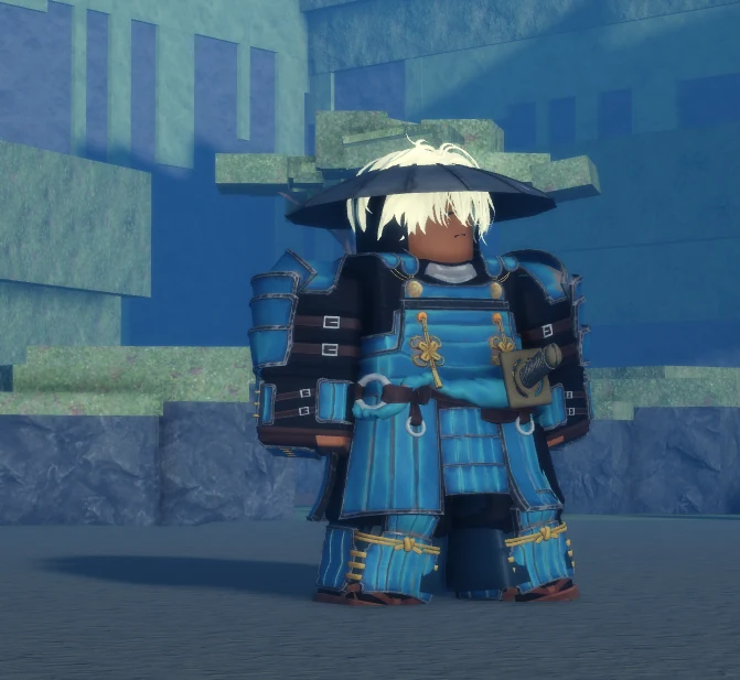 Blue-armored samurai character from Vital